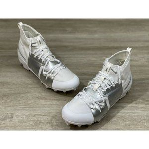 Under Armour Men's C1N MC Football Cleats  10.5 White & Silver 3021190-100